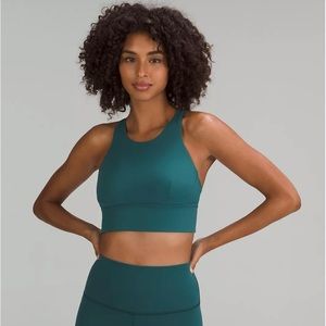 LULULEMON Wunder Train, Longline Racerback Sports Bra 💚 GREEN Women’s size 4 EUC